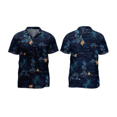 Wholesale Men's Summer Shirt Hawaii Patchwork Plus Size Beach Shirt Surfing Short Sleeve Hawaiian Shirt