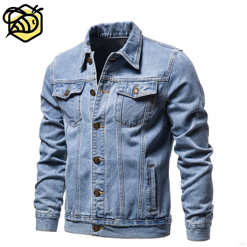 2022 Classic Casual Spring Autumn Thin Mens Jean Jacket Coats Veste Manteau Outwear homm Multi Pocket Plus Size Denim Jacket Men