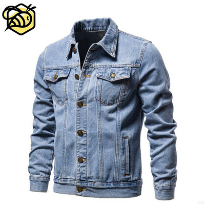 2022 Classic Casual Spring Autumn Thin Mens Jean Jacket Coats Veste Manteau Outwear homm Multi Pocket Plus Size Denim Jacket Men