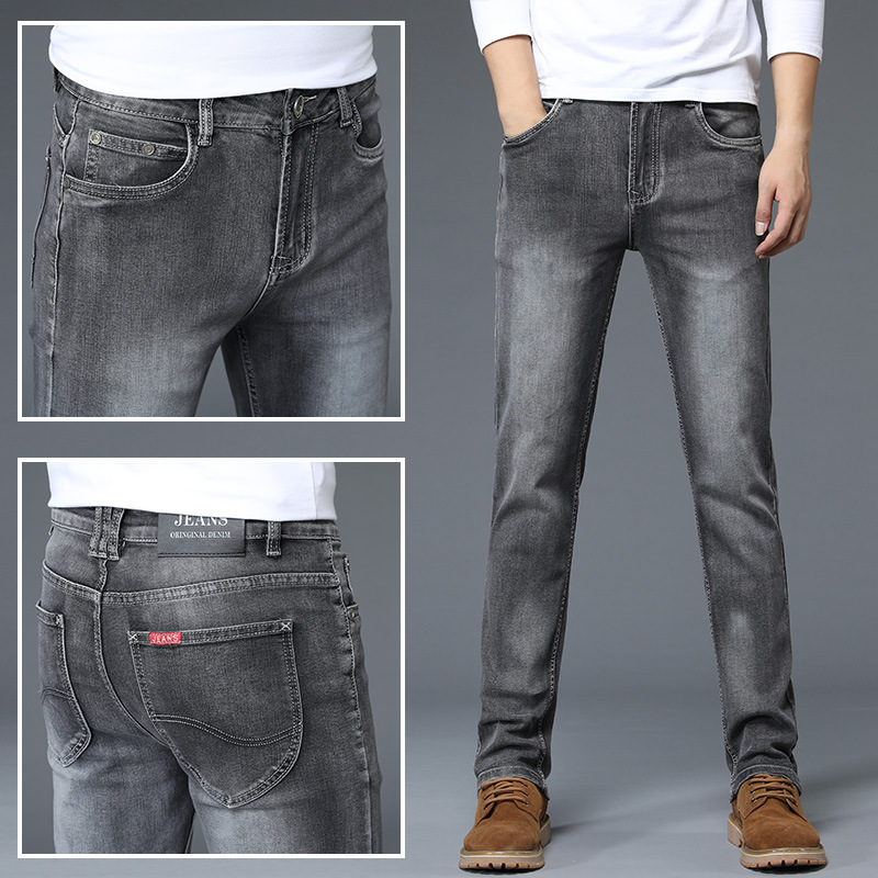 New Design Jeans  Men Regular Denim Jeans For Male  Stretch Trousers Blue Ripped  Pants Elastic High Quality Brand Slim  Jeans