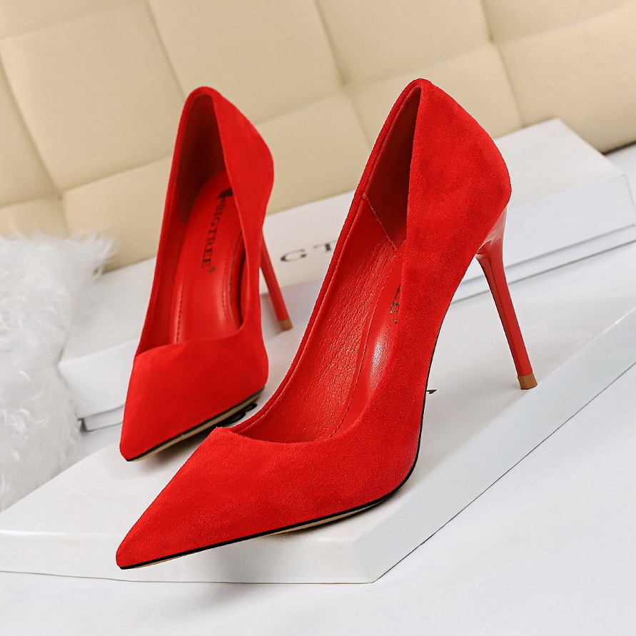 Dropshipping Latest Summer Cheap Ladies Heel Shoes 2020 Stylish Simple Style Women Suede Pumps