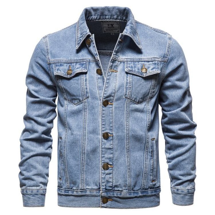 2022 Classic Casual Spring Autumn Thin Mens Jean Jacket Coats Veste Manteau Outwear homm Multi Pocket Plus Size Denim Jacket Men