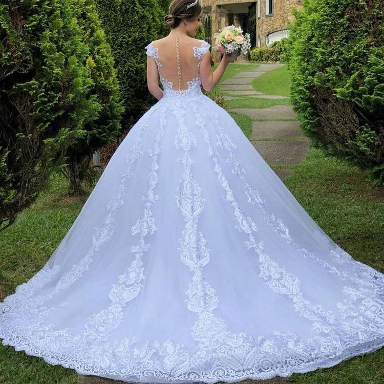 Wedding Dress 2021 Bridal Gowns Fashion Women Pure White Embroidered Gown Girl Sexy Sleeveless Formal Dresses For Wedding