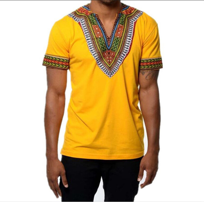 Wholesale Fashion Shirts Dashiki Gold African Kitenge Fashions