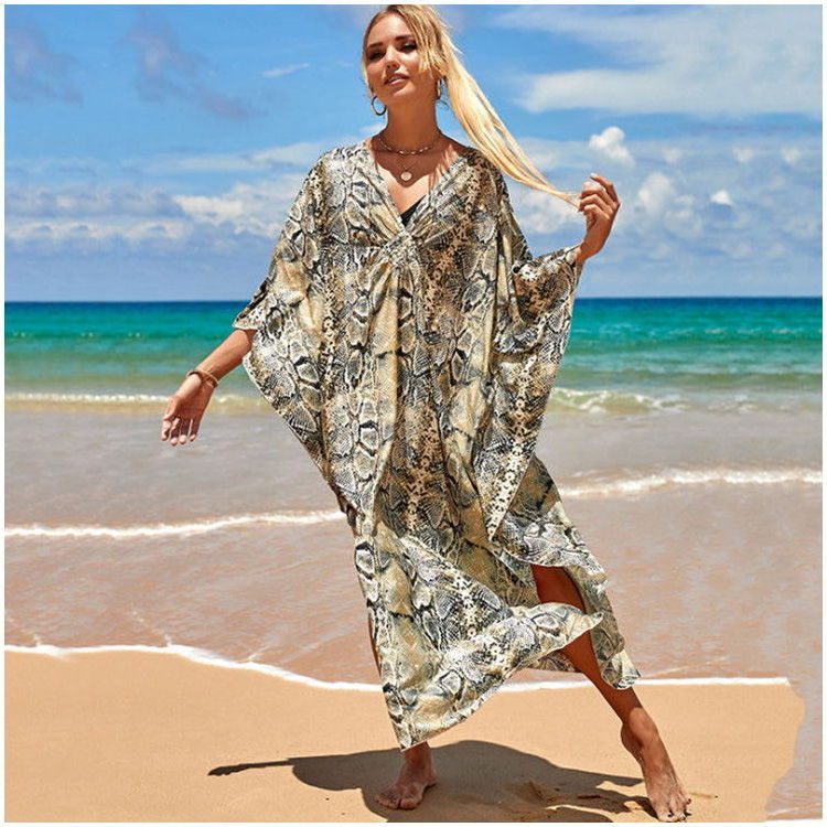 Kimono Beach Wholesale Women Beautiful Animal Print Tunics Robe de Plage Spa and Beach Kimono for Swimwear Cover