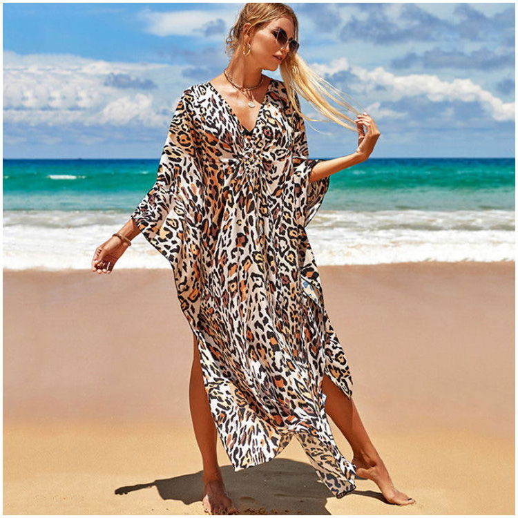 Kimono Beach Wholesale Women Beautiful Animal Print Tunics Robe de Plage Spa and Beach Kimono for Swimwear Cover