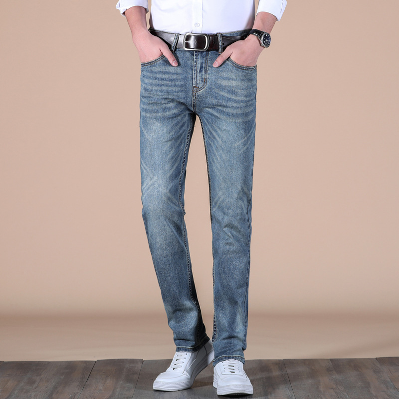 New Design Jeans  Men Regular Denim Jeans For Male  Stretch Trousers Blue Ripped  Pants Elastic High Quality Brand Slim  Jeans