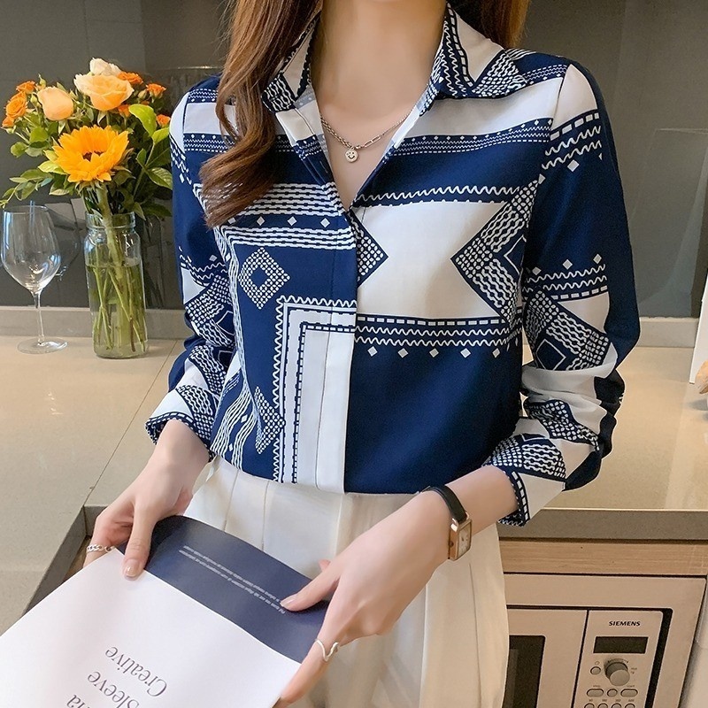 Fashion Printing Ladies Shirts Women's Blouses 2024 Spring Autumn Long Sleeve Shirts Tops Blusas Mujer