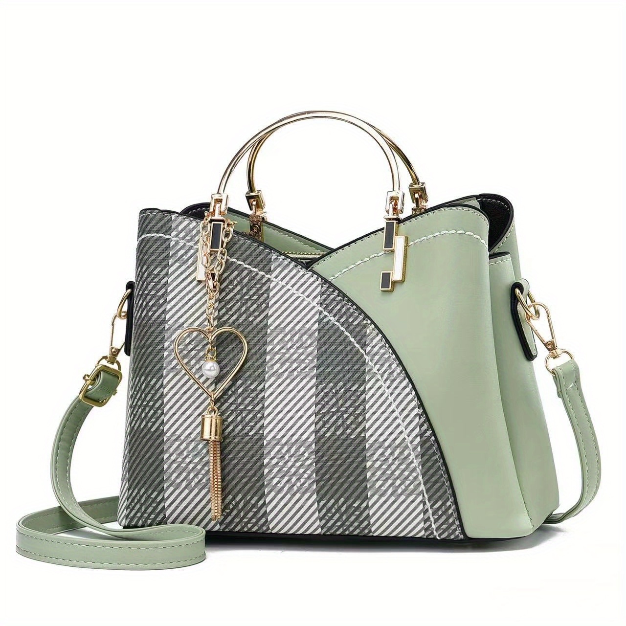 Cheap Very Beautiful Guangzhou Market Designer Young Girl Woman Ladies Classy Leave Green And White Handbag Hand Bag For Women