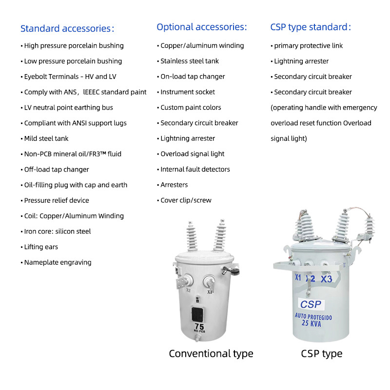 5KVA 10KVA 15KVA Pole Mounted Distribution conventional Transformer 10kva 25kva  37.5Kva Single Phase Pole Mounted Transformer