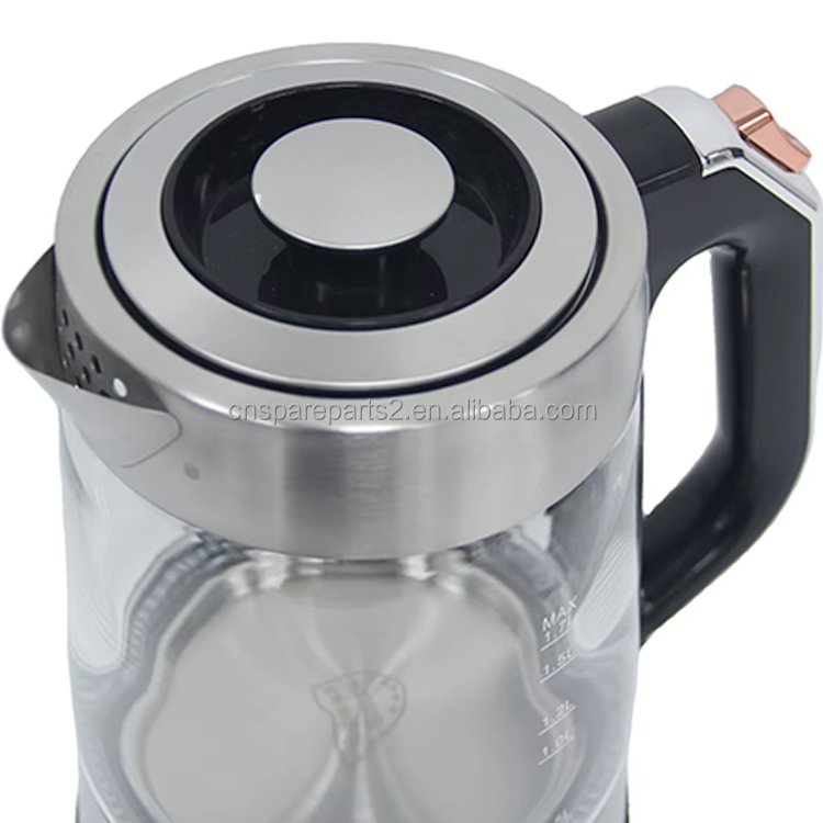 OEM/ODM Factory High Borosilicate Glass Kettle With Blue Led Indicator Light Stainless Steel 1850W Tea Maker