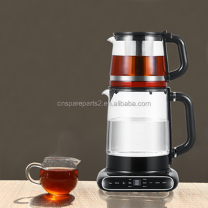 Household Appliance Custom Hotel Tea Maker Machine Electric Turkish Tea Maker and Tray Set with Glass Tea Pot