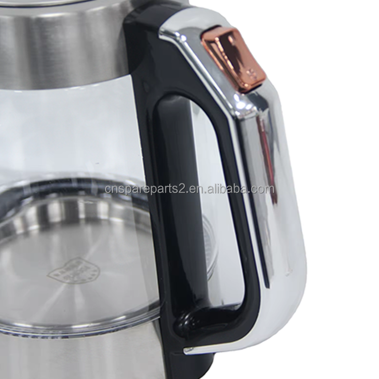 OEM/ODM Factory High Borosilicate Glass Kettle With Blue Led Indicator Light Stainless Steel 1850W Tea Maker