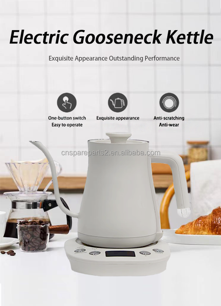 304 Stainless Steel Liner  Tea Coffee Gooseneck Kettle Auto Shutoff Long Spout Coffee Kettle With Temperature Control