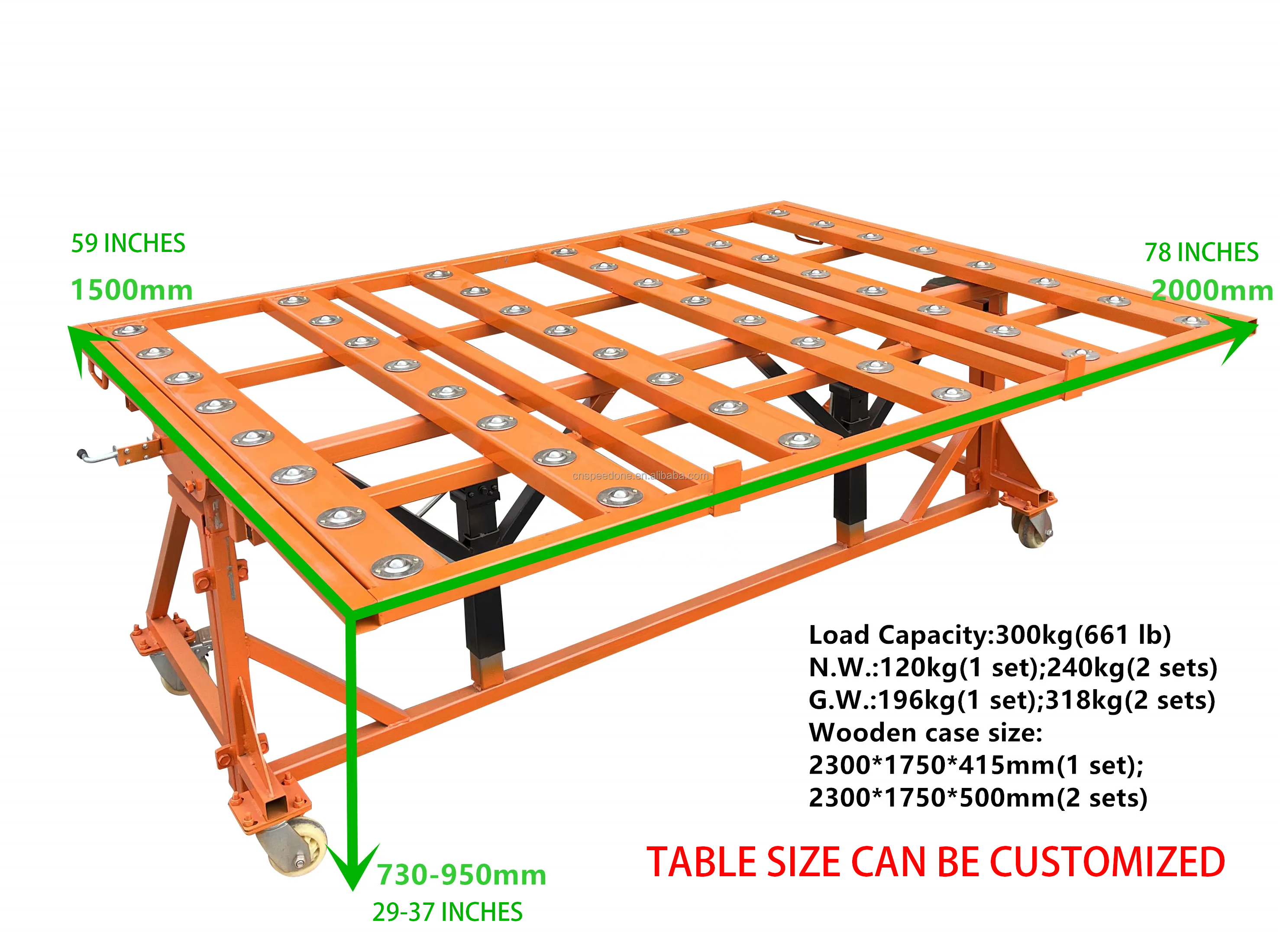 Steel Working Bench Table with Universal Rotatable Wheel Transport Cart for Granite Fabrication Metal Work Tools Workshop Use