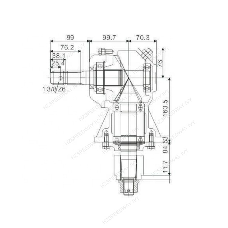 1:1.93 1:1.47 Lawn Mower 30hp 40 hp PTO Gearbox 1 3/8