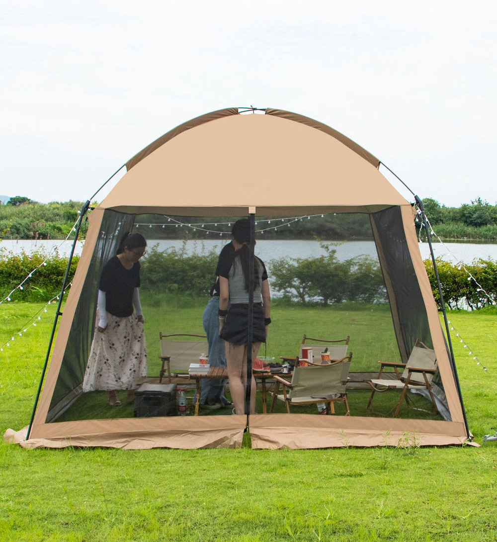 Outdoor camping beach shade tent Double casual barbecue mesh pergola mosquito proof camping tent