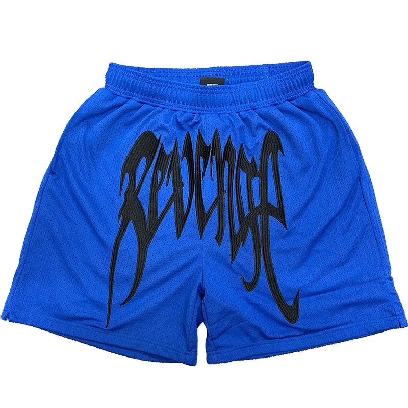 Summer Streetwear Breathable Drawstrings Quick Dry Blank Custom Nylon Spandex Sublimation Printing Men Basketball Mesh Shorts