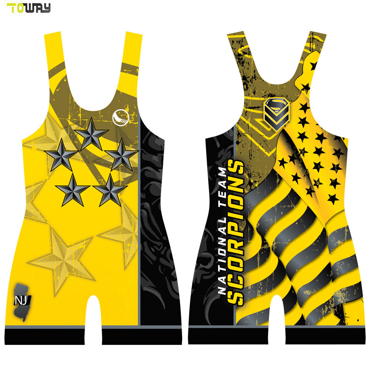 custom pro polyester wrestling singlets