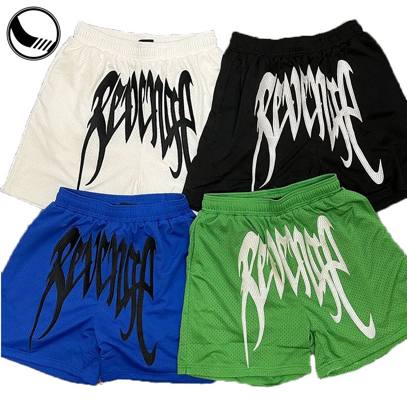 Summer Streetwear Breathable Drawstrings Quick Dry Blank Custom Nylon Spandex Sublimation Printing Men Basketball Mesh Shorts