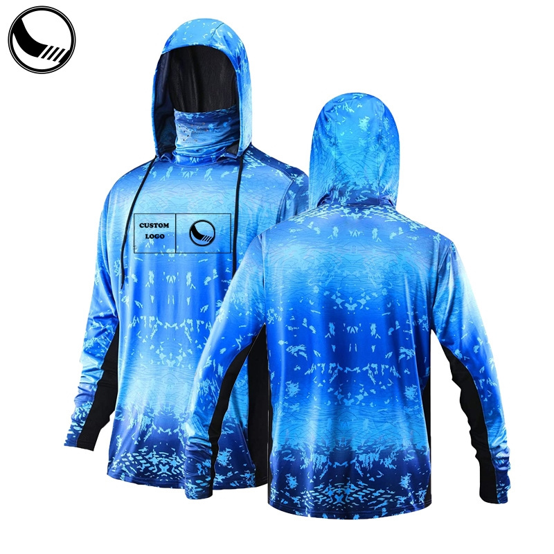 Custom Wholesale Sublimation Fishing Jersey Uv Protection Tournamen Long Sleeve Men Fishing Hoodie Quick Dry Fishing Shirts