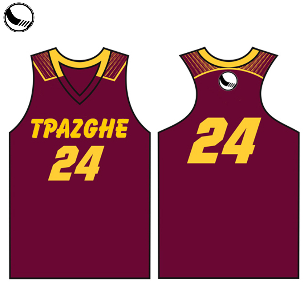 Custom Embroidered Simple Design Reversible Mesh Basketball Jersey