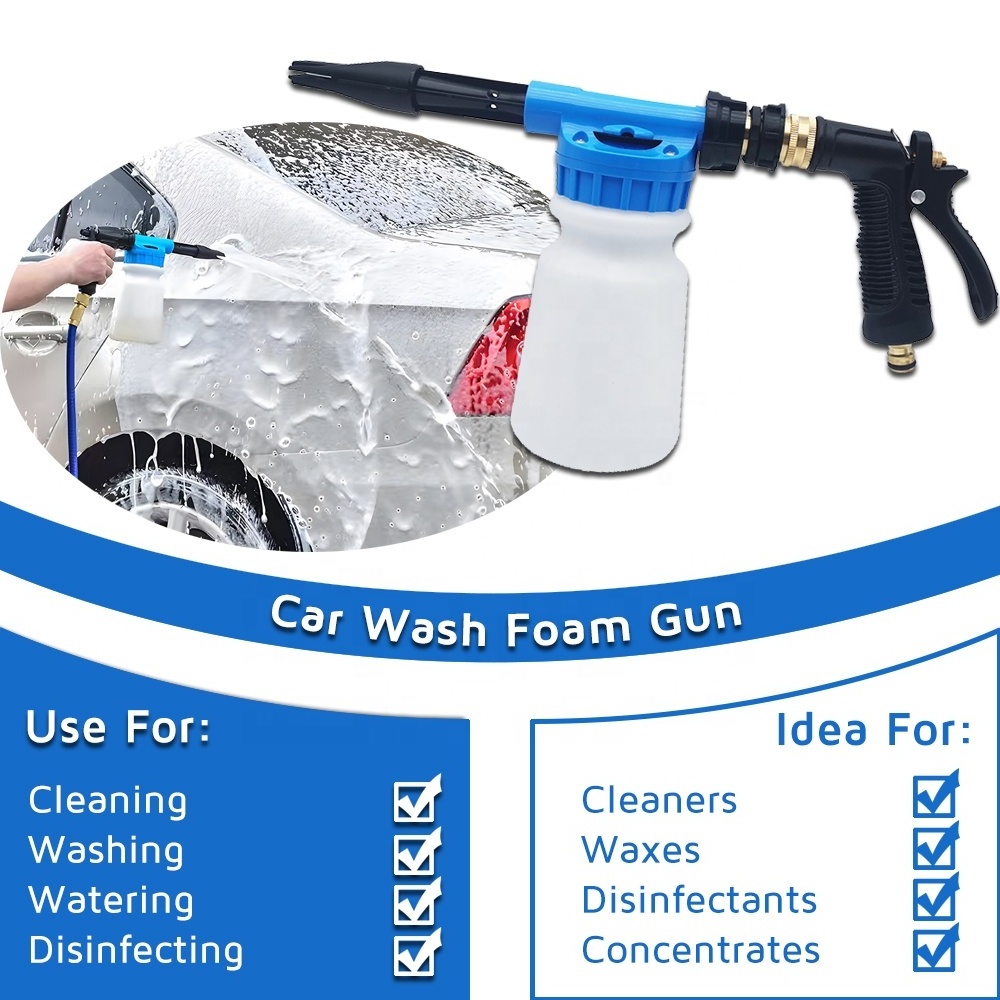 Popular High Quality Brass Vehicle Washing Water Hose Auto Clean Foam Gun Car Detailing Kit Snow Foam Sprayer