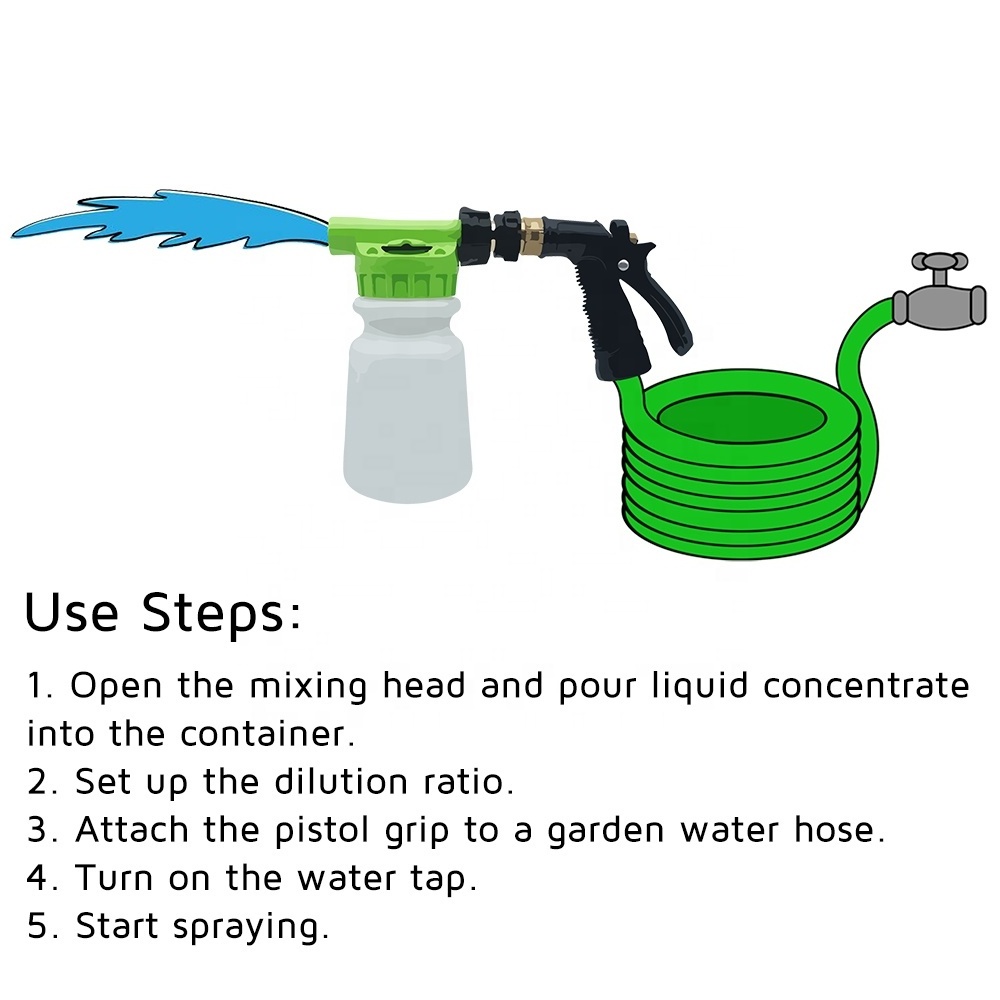 Lawn Nutrient Dilution Irrigation Garden Hose Brass Connect Heavy Duty Pistol Grip Water Spray Nozzle