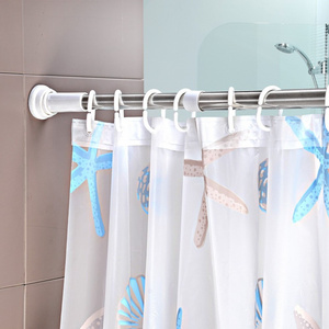 Bathroom accessories stainless steel adjustable tension shower curtain rod