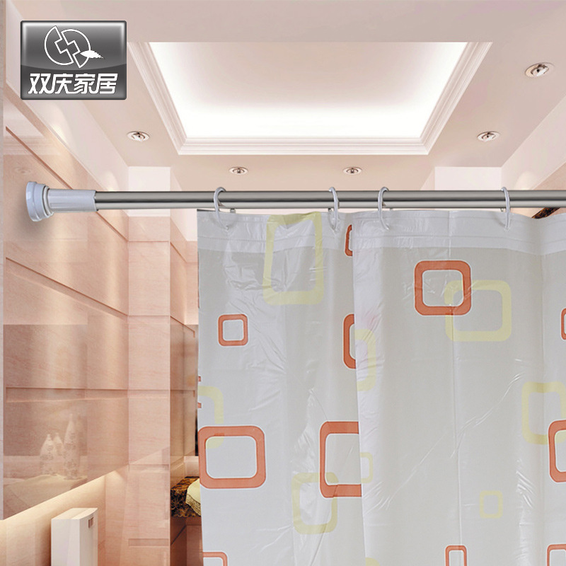 Bathroom accessories stainless steel adjustable tension shower curtain rod