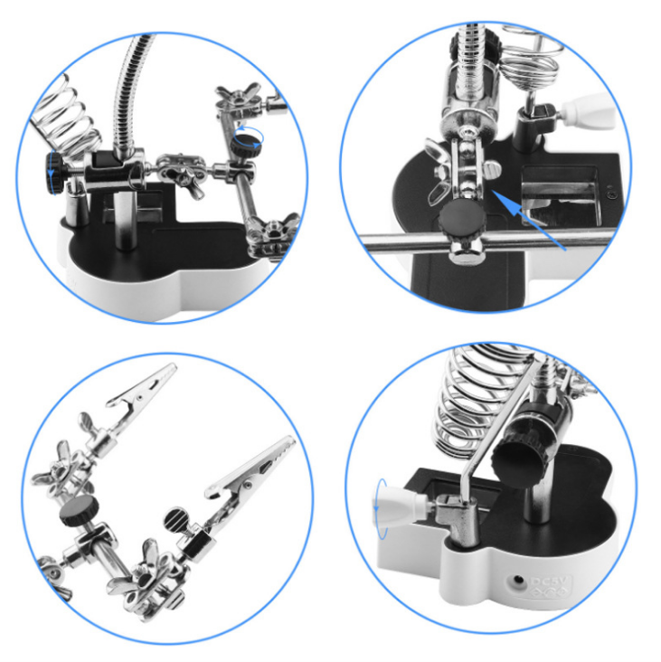 Helping Hands Soldering Magnifying glass with LED Light Stand MG16126-AC2