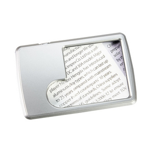 3x Pocket credit Card style magnifier with light for reading