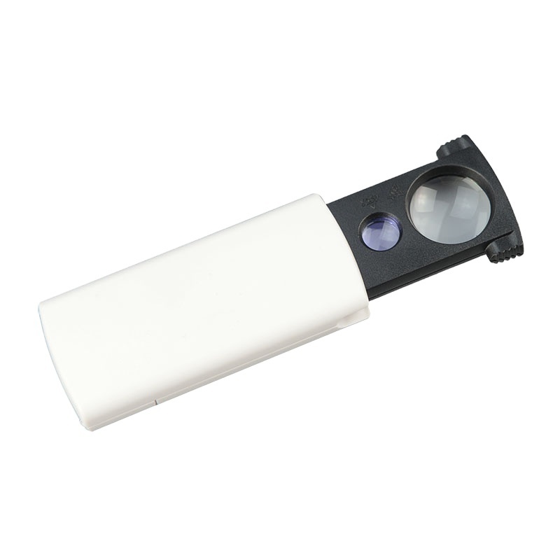 Acrylic Lens Magnifier with LED Light Slide Out Pocket style 20x/45x