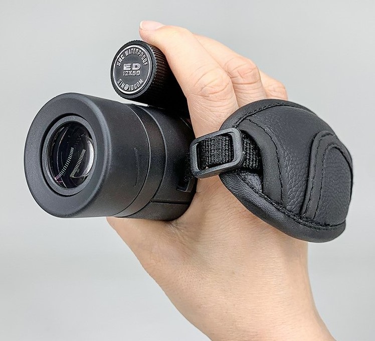 Black Monocular 12x50 ED lens with Big Eyepiece IPX7 grade Nitrogen-filled waterproof