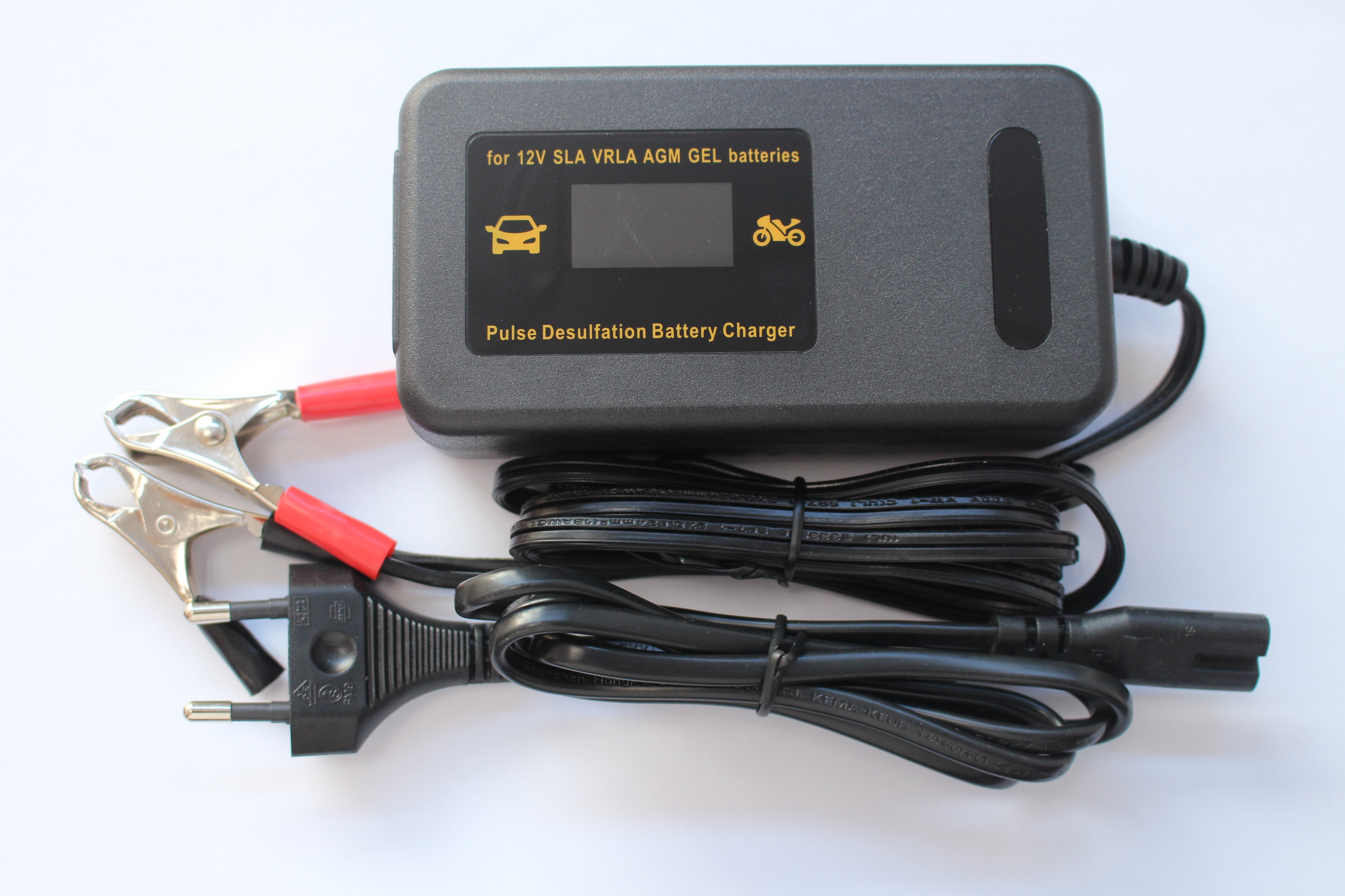 Hot! Pulse Repair Lead acid Battery Charger 12V 4A motorcycle car battery charger with LED LCD display