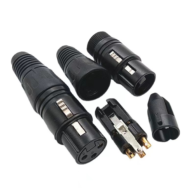 OEM XLR Female Connector 3 PIN XLR Connector Female Jack for Microphone Audio Video 3 Pin XLR Cable Connector 3 Pin Female