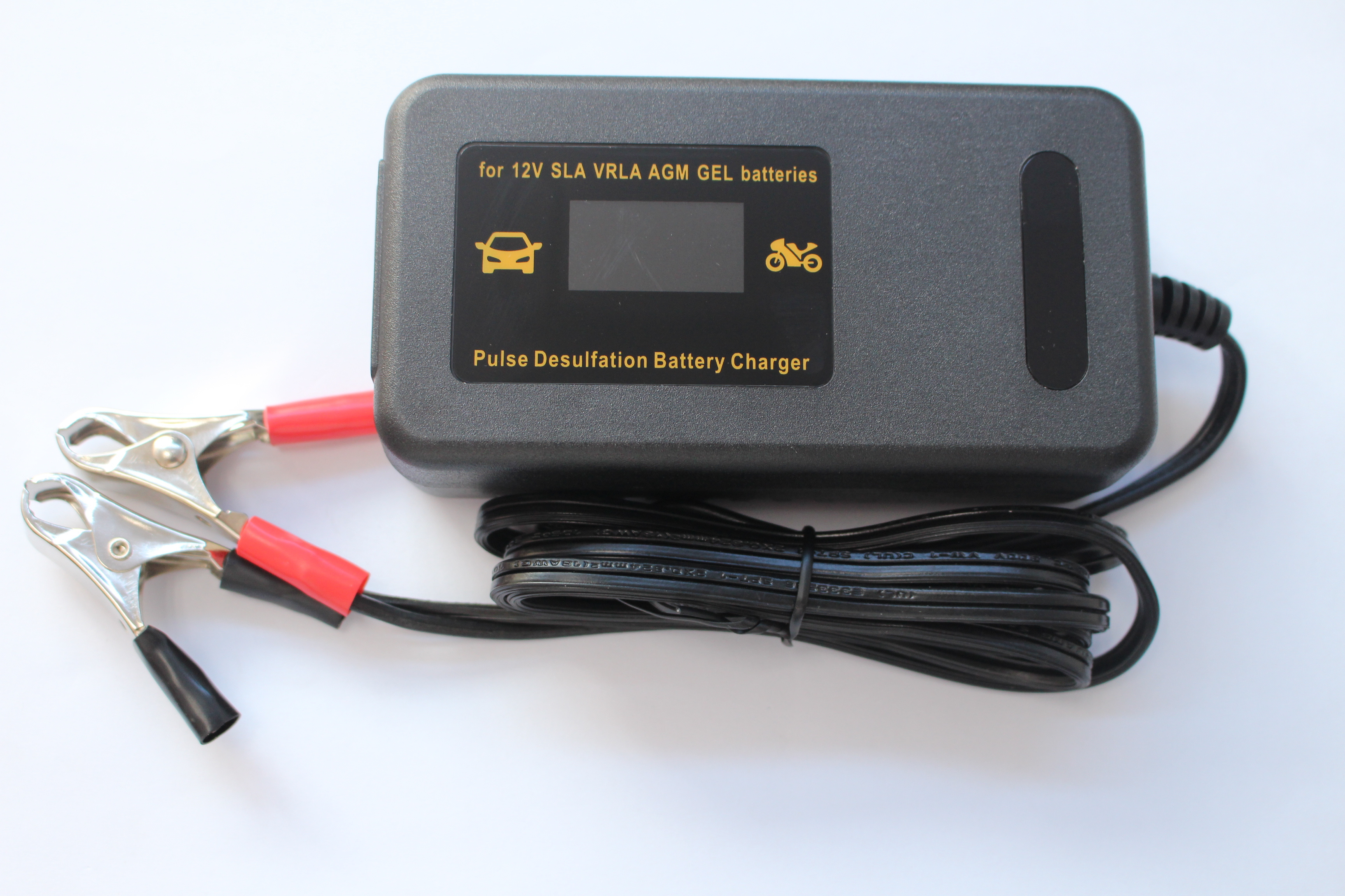 Hot! Pulse Repair Lead acid Battery Charger 12V 4A motorcycle car battery charger with LED LCD display