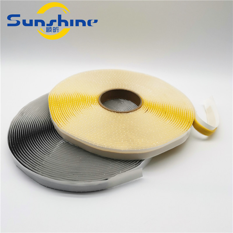 3mm*12mm*15m black/Yellow color high temp resistant butyl sealing tape tacky tape