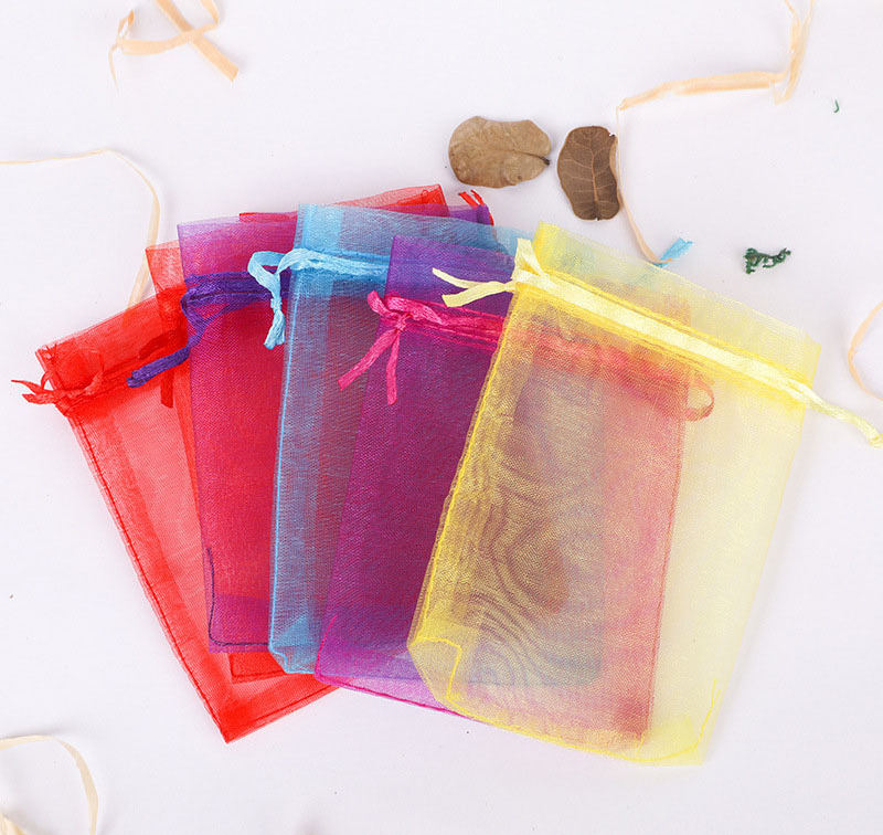 7x9cm Customized Logo Printing Organza Storage Bags Organza Gift Bags Jewelry Perfume Candle Organza Bags Wholesale