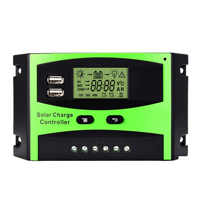 Hot selling 12v 24v 60a digital temperature solar charge controller pwm lcd controller