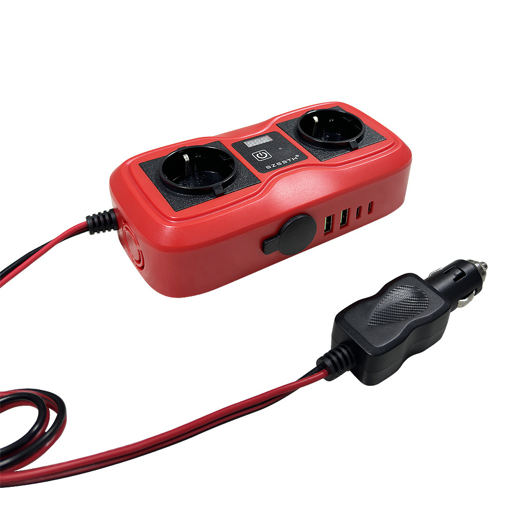 12V 220V Mini Dc To Ac GaN PD Fast Charger Converter USA UK EU Socket 200W Modified Sine Wave Electric Car Power Inverter