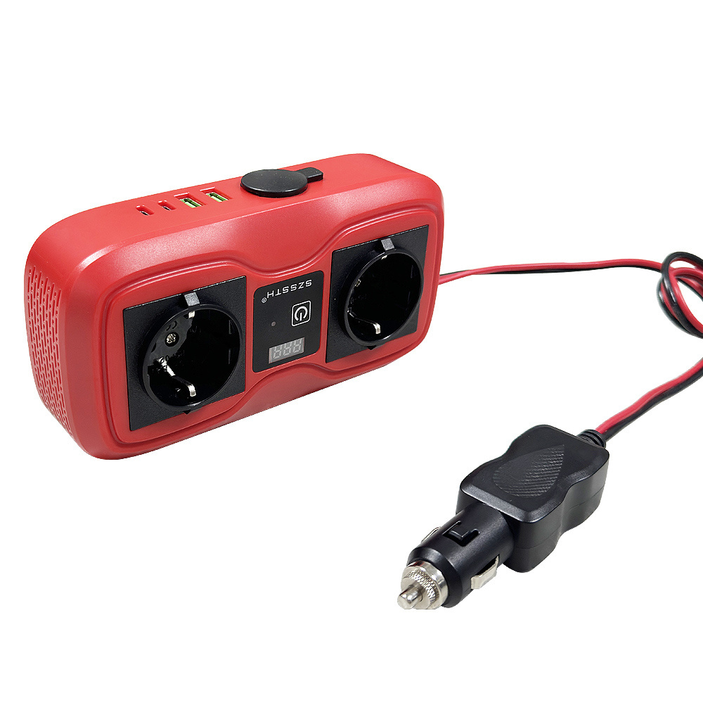 12V 220V Mini Dc To Ac GaN PD Fast Charger Converter USA UK EU Socket 200W Modified Sine Wave Electric Car Power Inverter