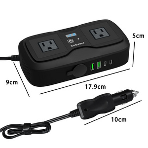 Car Cigarette Lighter 2 Universal AC Outlets 2 USB Ports 200W Power Inverter DC 12V to 2200V AC Car Modified Sine Wave Inverter