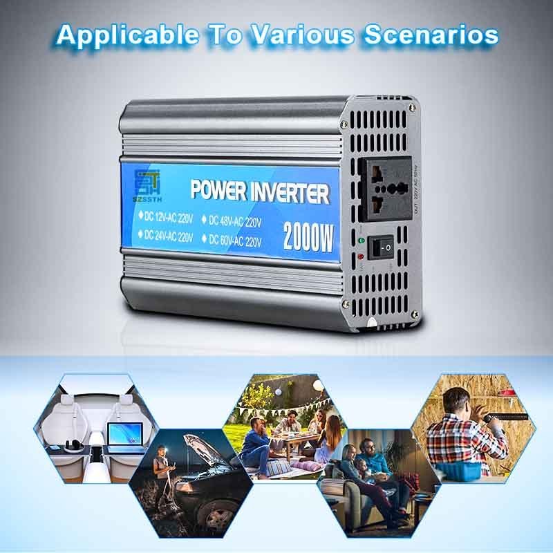 Wholesale Price 2kw 2000w Solar Converter DC 12v 24v to AC 110v 220v Modified Sine Wave Power inverter for home system