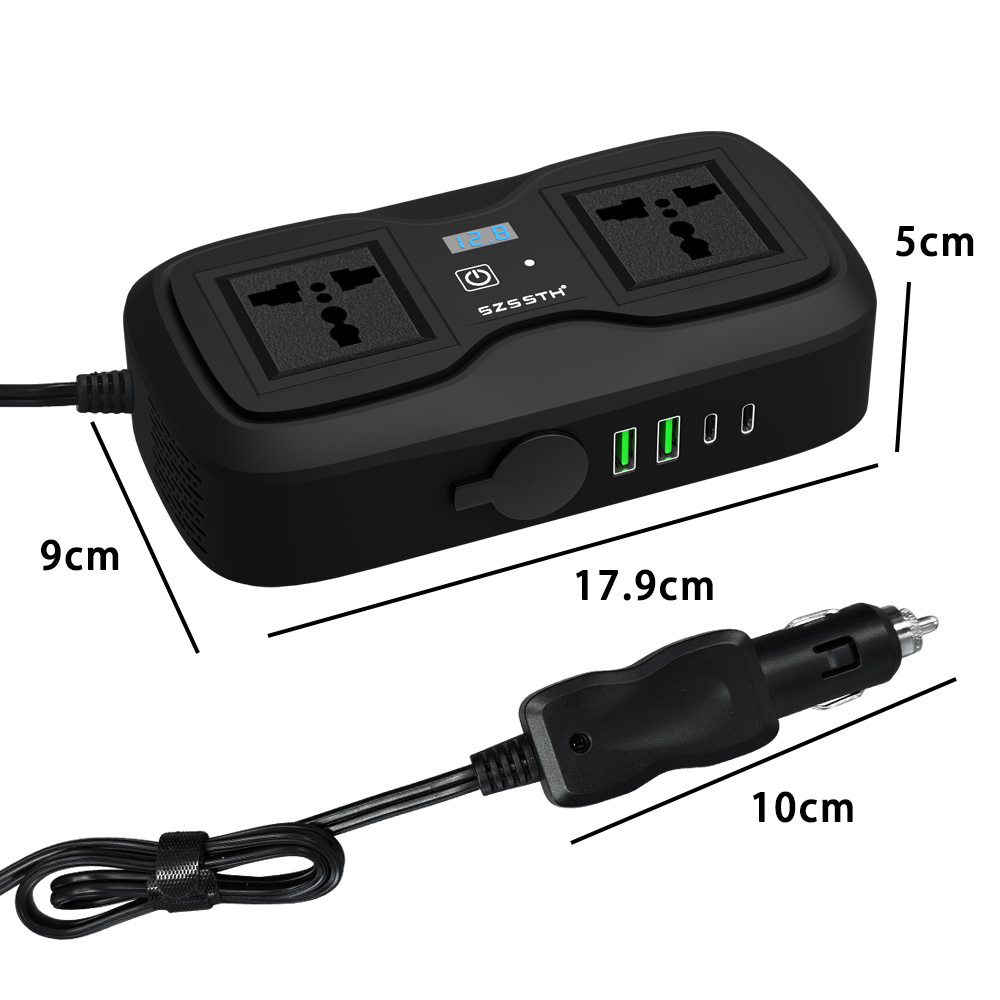 200w Dc 12v To Ac 110v 220v 230v 240v Portable Mini Battery Charger Type C Usb Plug Socket Modified Sine Wave Car Power Inverter