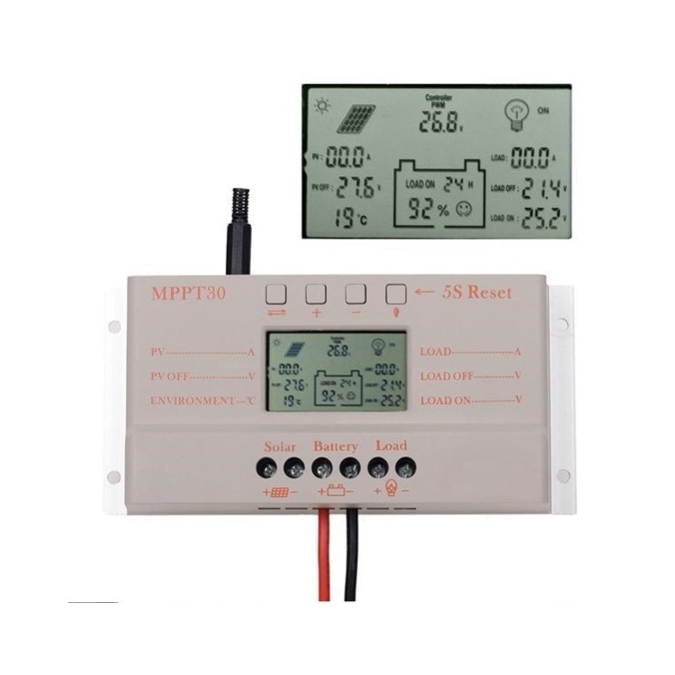 Digital Solar Panel 30A 30 amp 12V/24V Auto Solar Charge Controller MPPT Charge Controller