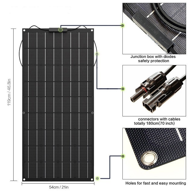 Wholesale photovoltaic flexible panel solar etfe thin film flexible solar panel 100w 200w 250w 300w solar panel 400w