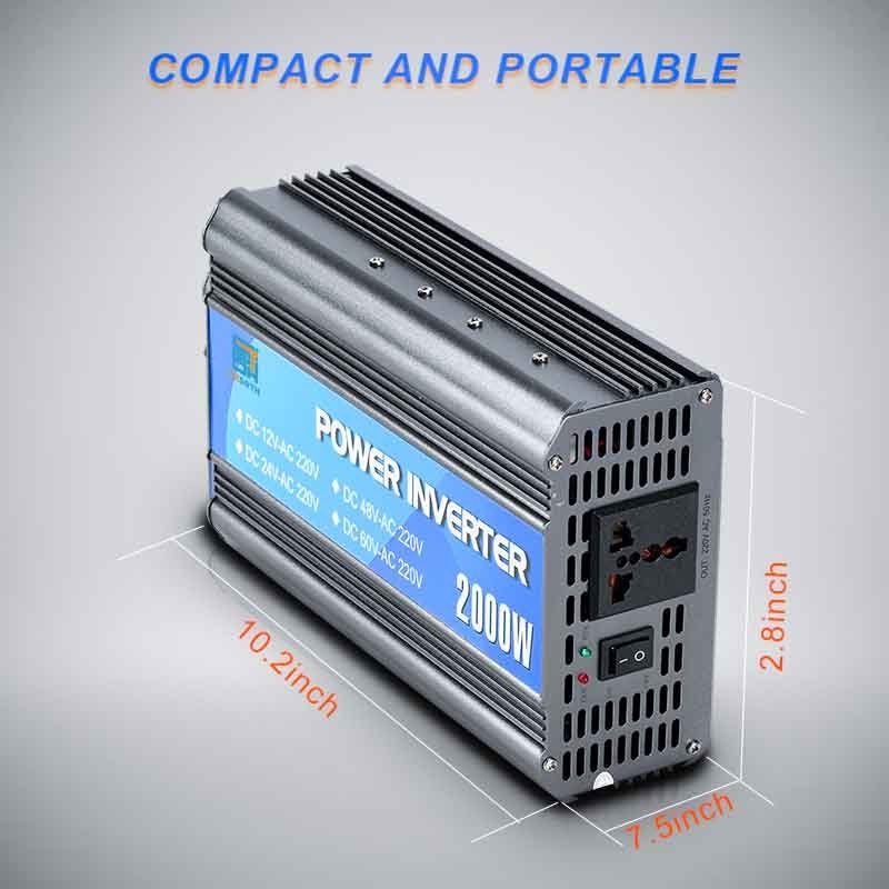 Wholesale Price 2kw 2000w Solar Converter DC 12v 24v to AC 110v 220v Modified Sine Wave Power inverter for home system