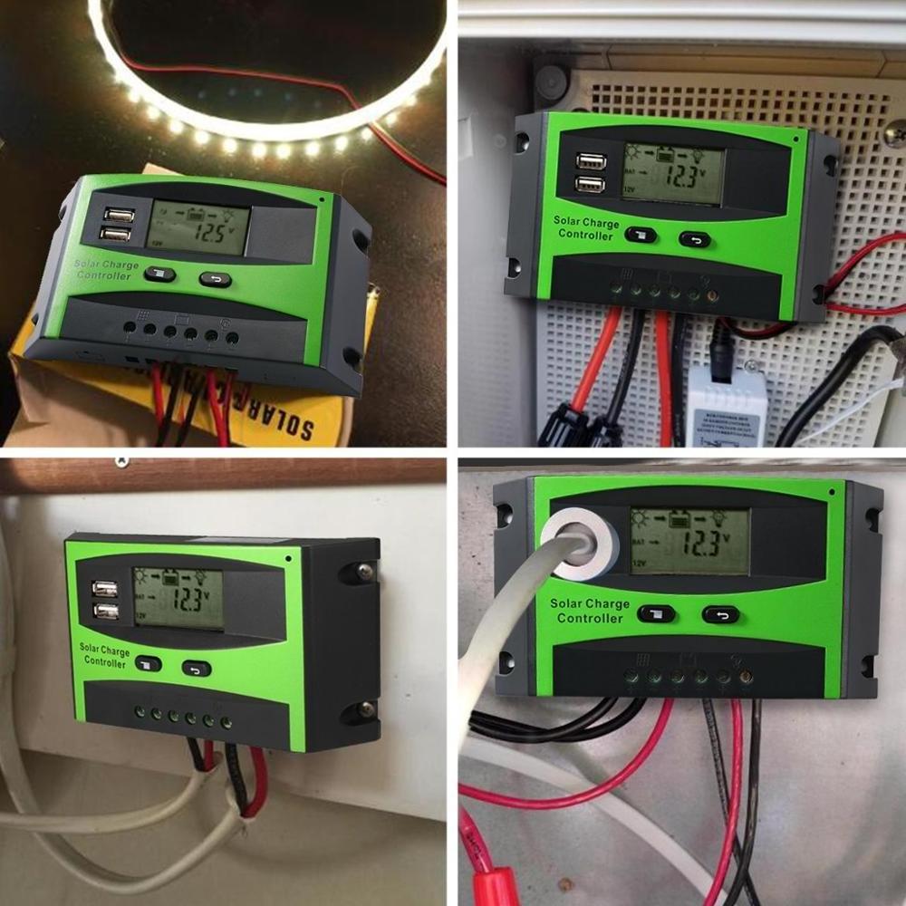 Hot selling 12v 24v 60a digital temperature solar charge controller pwm lcd controller