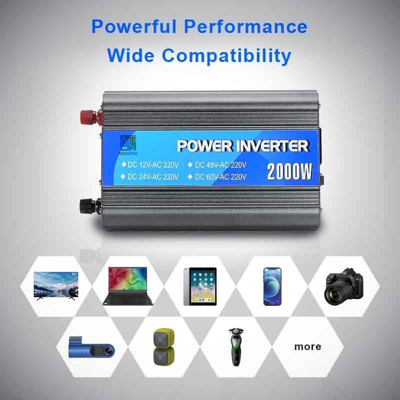 Wholesale Price 2kw 2000w Solar Converter DC 12v 24v to AC 110v 220v Modified Sine Wave Power inverter for home system